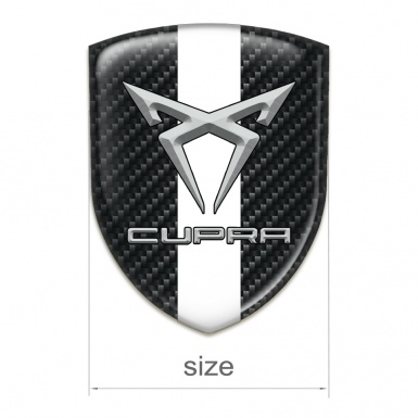 Seat Cupra Car Accessories Badge Dark Carbon with White Band Style