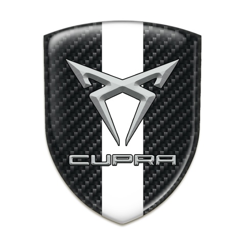 Seat Cupra Car Accessories Badge Dark Carbon with White Band Style