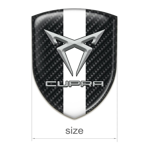Seat Cupra Car Accessories Badge Dark Carbon with White Band Style