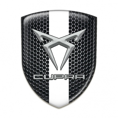Seat Cupra Car Interior Badge Perforated Steel White Band 