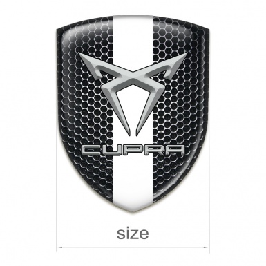 Seat Cupra Car Interior Badge Perforated Steel White Band 
