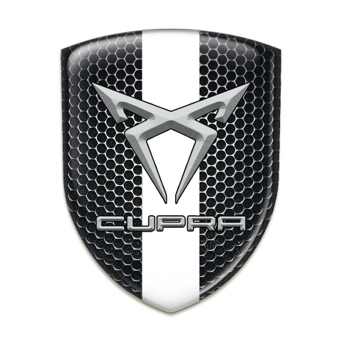 Seat Cupra Car Interior Badge Perforated Steel White Band 