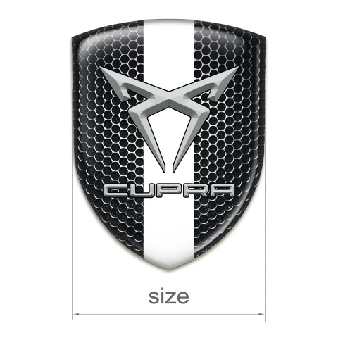 Seat Cupra Car Interior Badge Perforated Steel White Band 