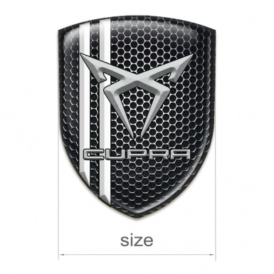 Seat Cupra Car Interior Badge Perforated Steel White Stripes Edition 
