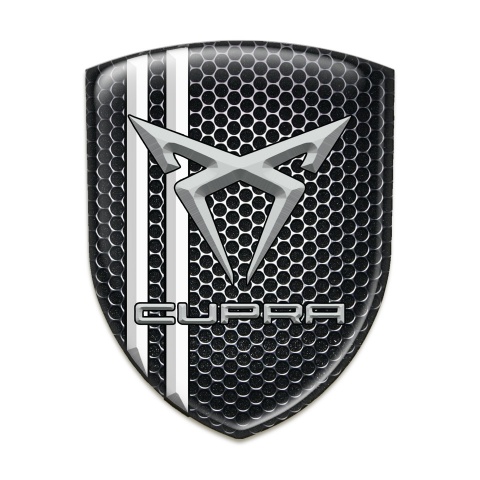 Seat Cupra Car Interior Badge Perforated Steel White Stripes Edition 