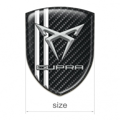 Seat Cupra Silicone Shield Dark Carbon White Stripes Gray Logo 