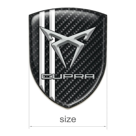 Seat Cupra Silicone Shield Dark Carbon White Stripes Gray Logo 