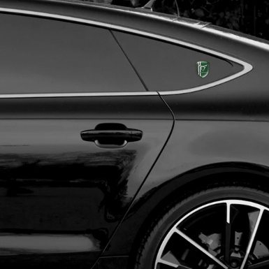 Seat Cupra Silicone Badge Green Carbon White Stripes Gray Logo 
