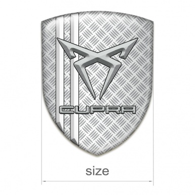 Seat Cupra Auto Emblem Grid Effect White Stripes Gray Logo 