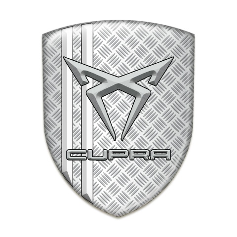 Seat Cupra Auto Emblem Grid Effect White Stripes Gray Logo 