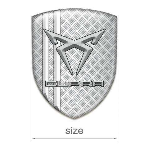 Seat Cupra Auto Emblem Grid Effect White Stripes Gray Logo 
