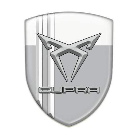 Seat Cupra Logo Emblem Gray White with White Stripes Edition 