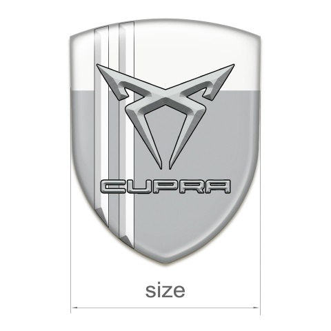 Seat Cupra Logo Emblem Gray White with White Stripes Edition 