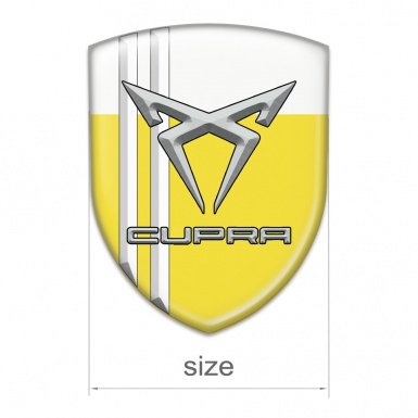 Seat Cupra Self Adhesive Emblem Logo Yellow White with White Stripes edition 