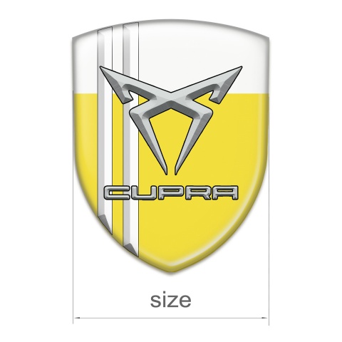 Seat Cupra Self Adhesive Emblem Logo Yellow White with White Stripes edition 
