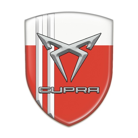 Seat Cupra Silicone Emblem Red White with White Stripes Edition