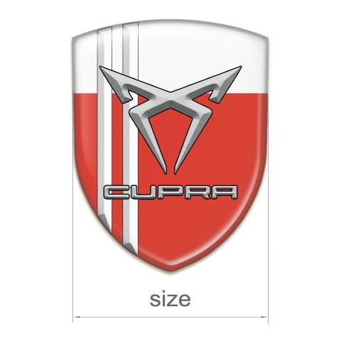 Seat Cupra Silicone Emblem Red White with White Stripes Edition