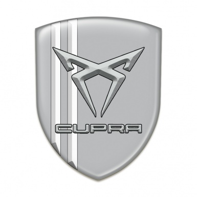 Seat Cupra Car Accessories Badge Gray with White Stripes Edition 
