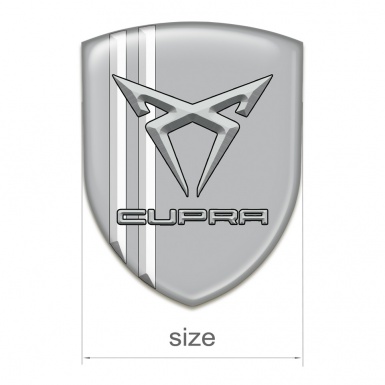 Seat Cupra Car Accessories Badge Gray with White Stripes Edition 