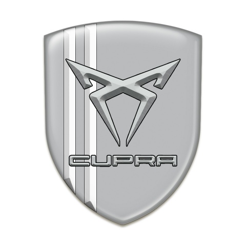 Seat Cupra Car Accessories Badge Gray with White Stripes Edition 