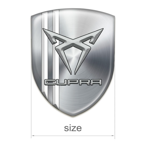 Seat Cupra Self Adhesive Car logo Emblem Silver with White Stripes Edition 