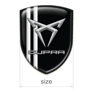Seat Cupra Car Interior Badge Black with White Stripes edition 