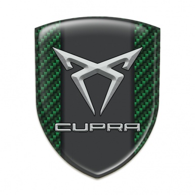 Seat Cupra Emblem Badge Logo Green Carbon Decoration 