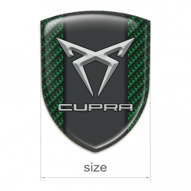 Seat Cupra Emblem Badge Logo Green Carbon Decoration 