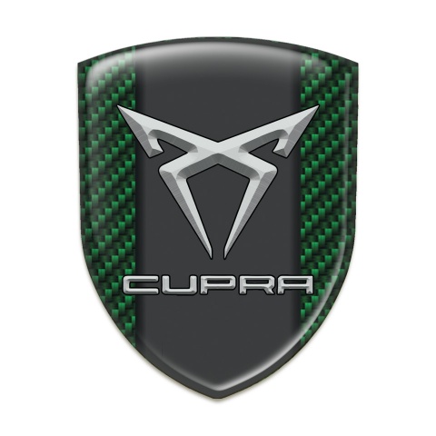 Seat Cupra Emblem Badge Logo Green Carbon Decoration 