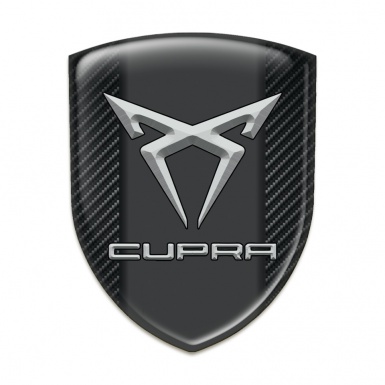 Seat Cupra Logo Emblem Black Fibers Pattern