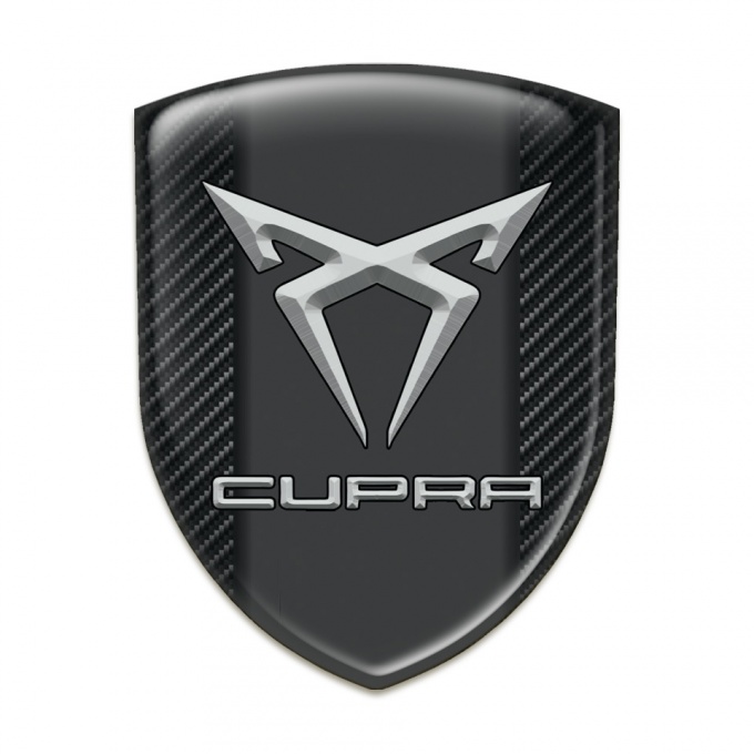 Seat Cupra Logo Emblem Black Fibers Pattern
