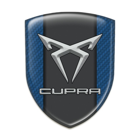 Seat Cupra Silicone Car Decal Badge Navy Blue Carbon Pattern 