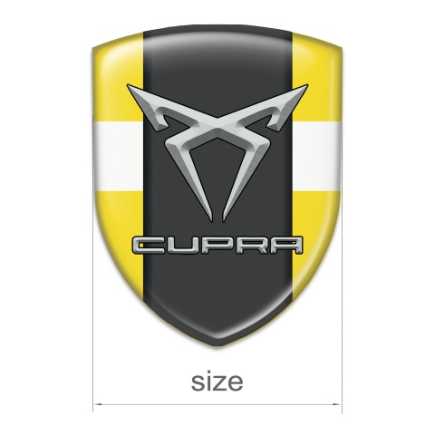 Seat Cupra Silicone Badge Yellow with White Ribbon Pattern 