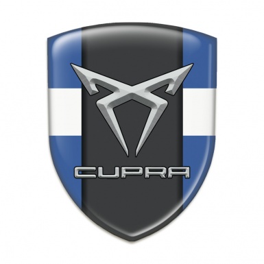 Seat Cupra Silicone Shield Blue with White Ribbon Pattern 