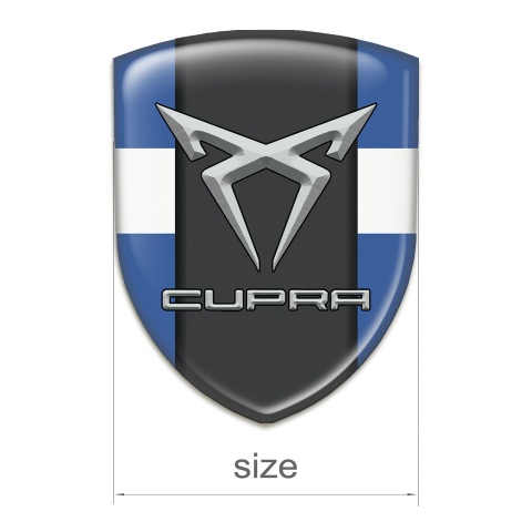 Seat Cupra Silicone Shield Blue with White Ribbon Pattern 