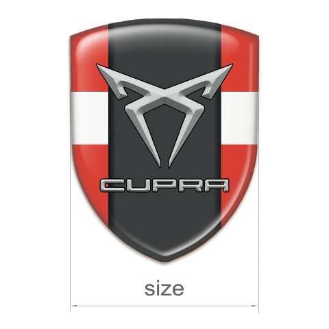 Seat Cupra Auto Emblem Red with White Ribbon Pattern 