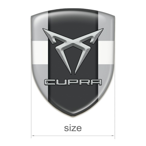Seat Cupra Emblem Badge Logo Gray with White Ribbon Pattern 