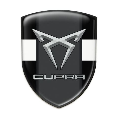 Seat Cupra Emblem Badge Logo Black with White Ribbon Pattern 