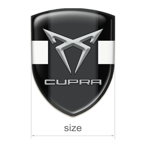 Seat Cupra Emblem Badge Logo Black with White Ribbon Pattern 