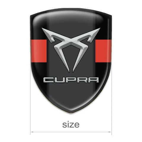 Seat Cupra Logo Emblem Black with Red Ribbon Pattern 