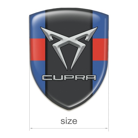 Seat Cupra Self Adhesive Emblem Logo Blue with Red Ribbon Pattern 