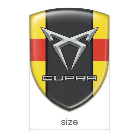 Seat Cupra Domed Emblem Yellow with Red Ribbon Pattern 