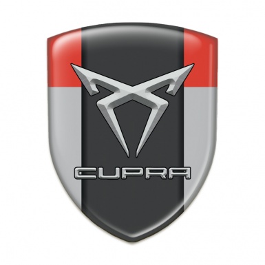 Seat Cupra Self Adhesive Emblem Logo Gray Red Pattern 