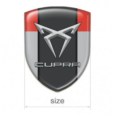 Seat Cupra Self Adhesive Emblem Logo Gray Red Pattern 