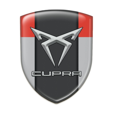 Seat Cupra Self Adhesive Emblem Logo Gray Red Pattern 