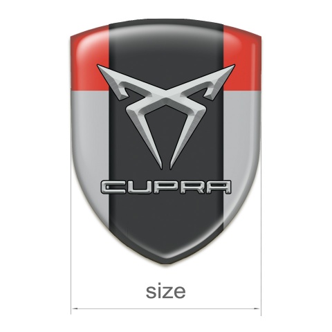 Seat Cupra Self Adhesive Emblem Logo Gray Red Pattern 