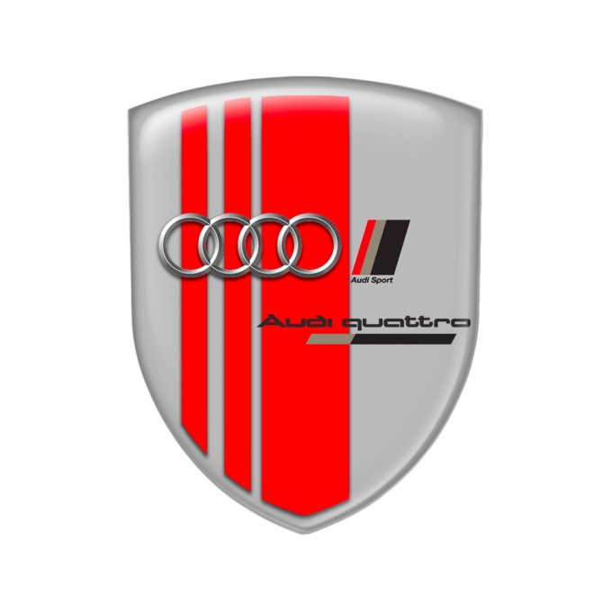 Audi Shield Emblem Sport Grey Sport Line, Domed Emblems, Stickers
