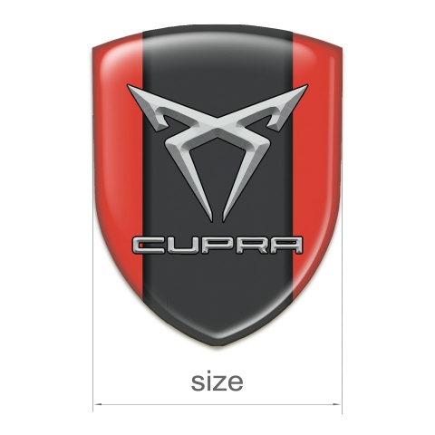 Seat Cupra Tuning Emblem Red Base Gray Logo