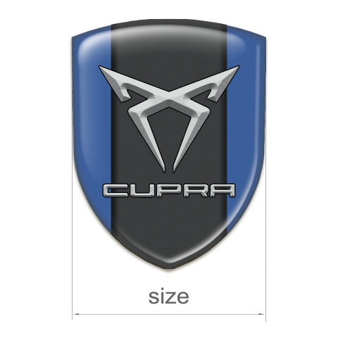 Seat Cupra Self Adhesive Emblem Logo Blue Base Gray Logo 