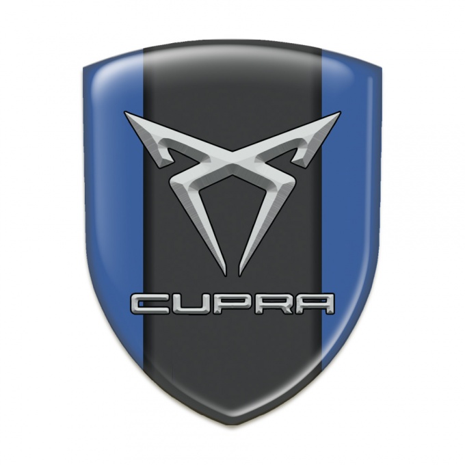 Seat Cupra Self Adhesive Emblem Logo Blue Base Gray Logo 